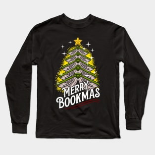 Merry Bookmas. Ugly Christmas Tree. Long Sleeve T-Shirt